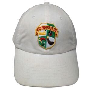 Zkapz Baseball Cap White One Size Pro-Duffers Golf Crest Patch Slideback hat